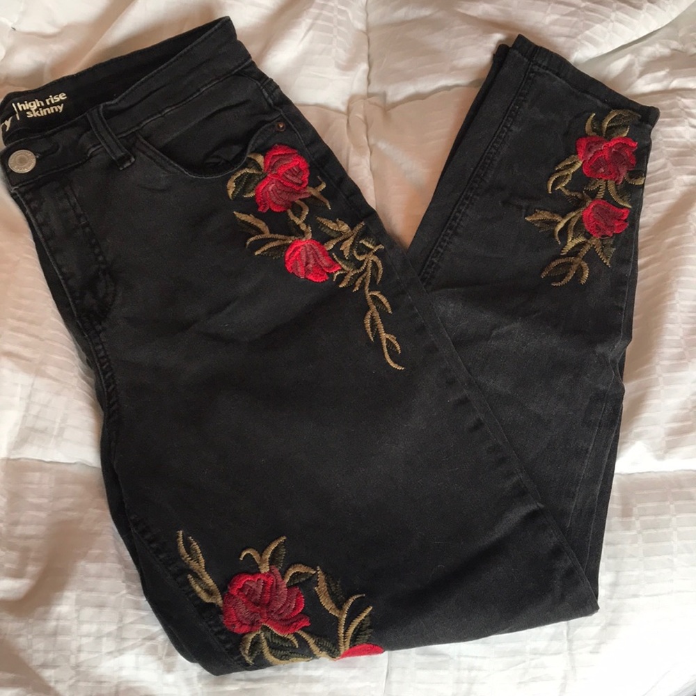 Hippie Laundry black embroidered skinny jeans